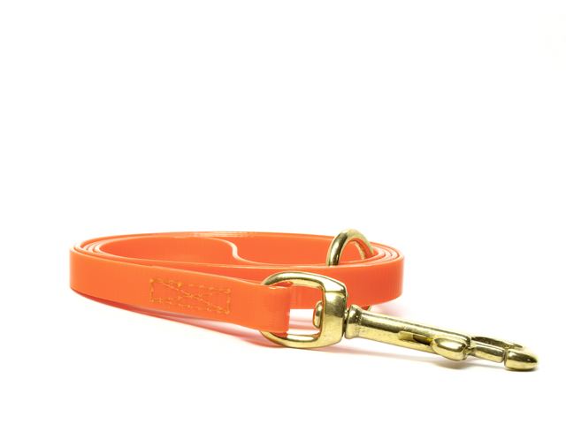Biothane_leash_sewn_13mm_with_handgrip_brass_snap_hook_gold_orange_small_web