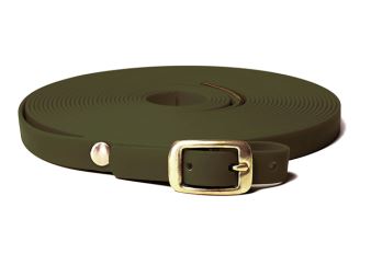 Mystique® Biothane blood tracking leash 16mm khaki 12m brass deluxe