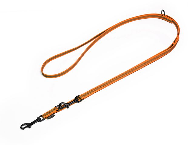 Rubbered_adjustable_leash_15mm_black_snap_hook_neon_orange_small_web
