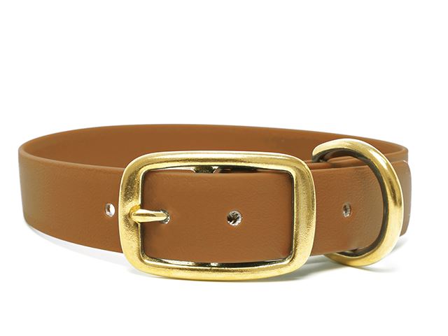 Biothane_collar_deluxe_brass_light_brown_small_web