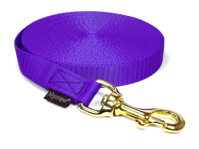 Nylon tracking leash solid brass 20mm lila