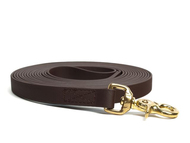 Biothane_tracking_leash_sewn_brown_brass_trigger_small_web