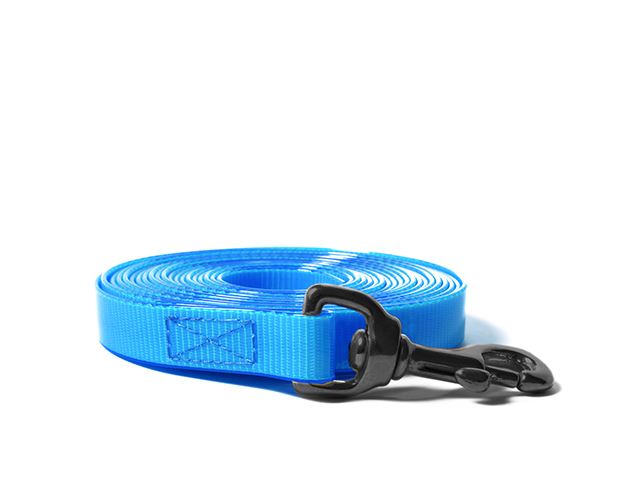 Biothane_tracking_leash_sewn_19mm_black_snap_hook_gold_light_blue_small_web