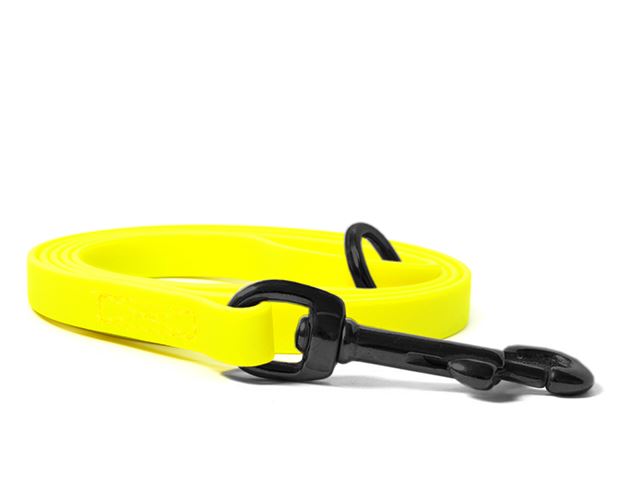 Biothane_leash_9_13mm_sewn_neon_yellow_black_snap_hook_small_web