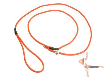 Mystique® Field trial moxon leash 4mm 130cm neon orange with hornstop