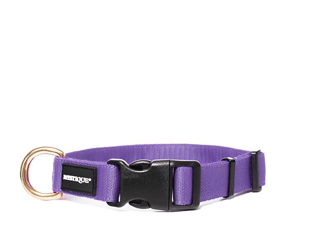 Nylon collar profi 25mm solid brass lila