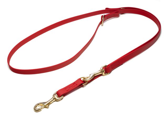Biothane_adjustable_leash_sewn_red_brass_snap_hook_small_web