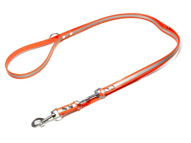 Biothane_adjustable_leash_gold_reflective_orange_19mm_small_web