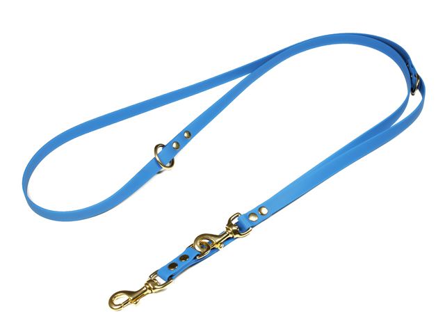 Biothane_adjustable_leash_solid_brass_light_blue_small_web