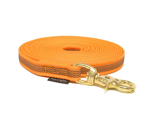 Rubbered_tracking_leash_15mm_trigger_brass_neon_orange_big_web