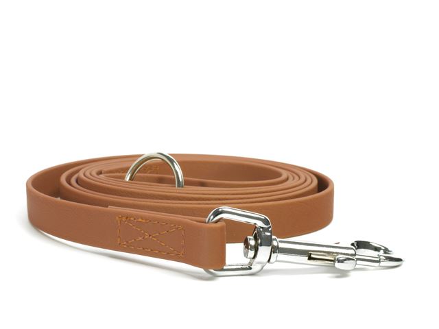 Biothane_leash_sewn_light_brown_snap_hook_small_web