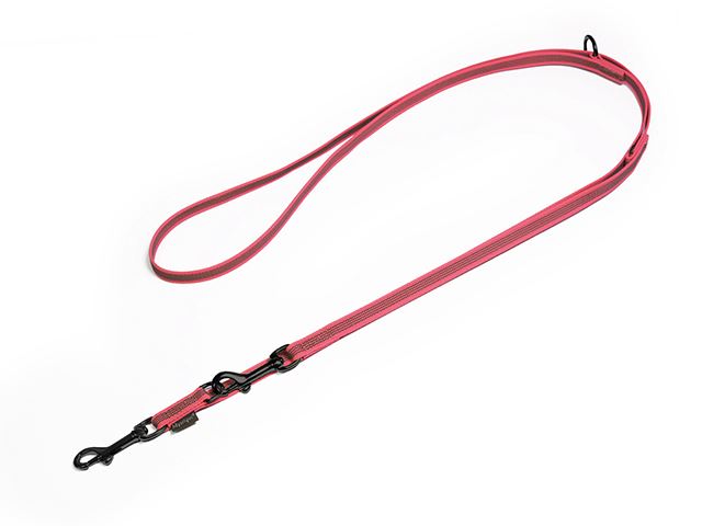 Rubbered_adjustable_leash_15mm_black_snap_hook_neon_pink_small_web