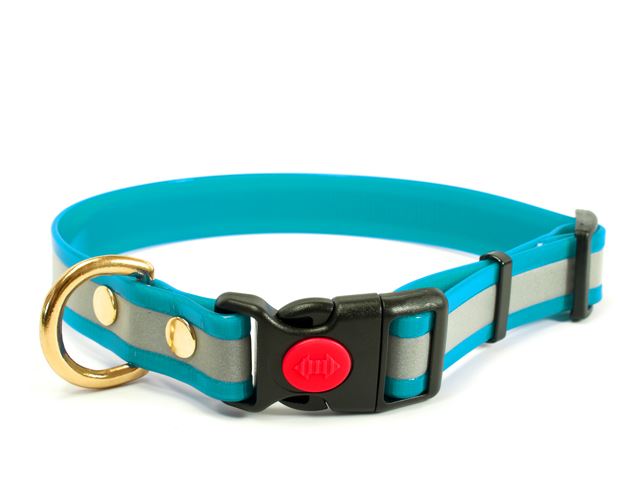 Biothane_collar_safety_click_solid_brass_reflex_turquoise_small_web