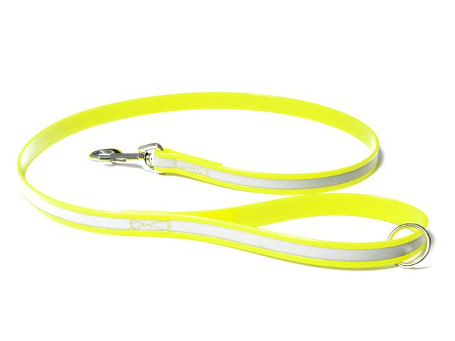 Biothane_reflective_leash_sewn_yellow_snap_hook_small_weg