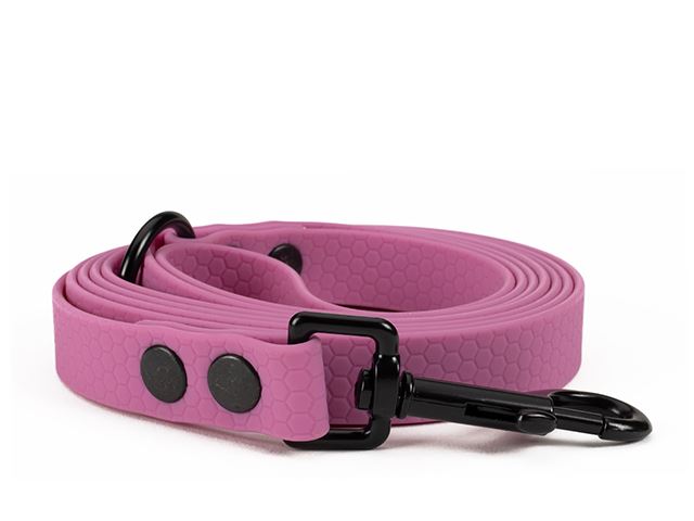 Hexa_leash_16_19mm_pastel_lavender_riveted_black_snap_hook_small_web
