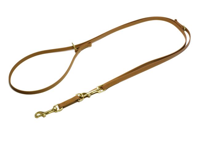 Biothane_adjustable_leash_sewn_13mm_light_brown_brass_snap_hook_small_web