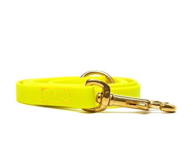 Biothane_leash_16_19mm_sewn_neon_yellow_brass_snap_hook_small_web