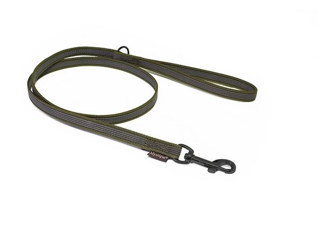 Rubbered_leash_12_15mm_black_snap_hook_with_HG_khaki_big_web