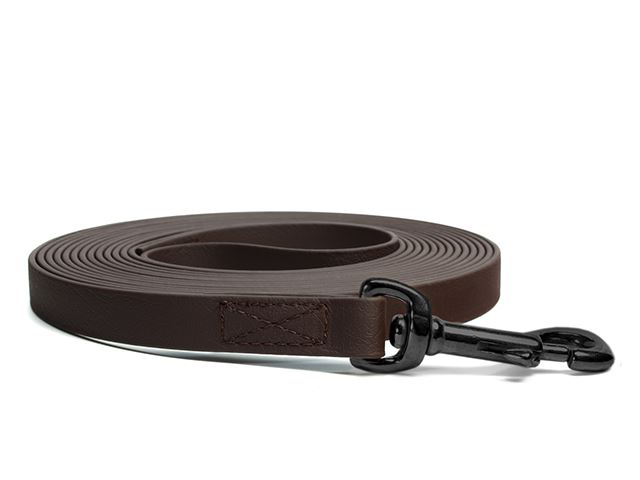 Biothane_tracking_leash_19mm_sewn_brown_black_snap_hook_small_web