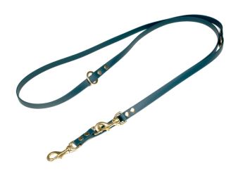 Biothane_adjustable_leash_solid_brass_green_small_web