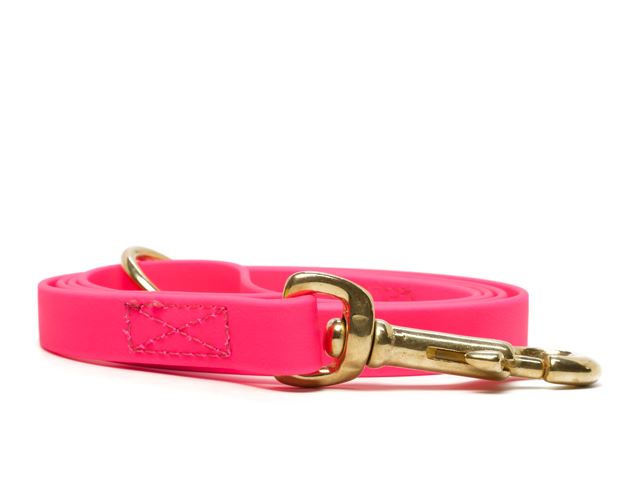 Biothane_leash_16_19mm_sewn_neon_pink_brass_snap_hook_small_web