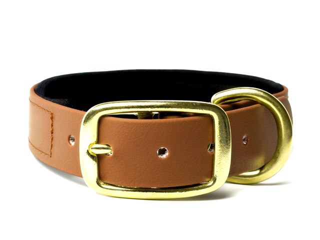 Biothane_collar_deluxe_brass_neopren_light_brown_small_web