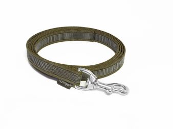 Mystique® Rubbered leash 20mm khaki 1m rust-proof