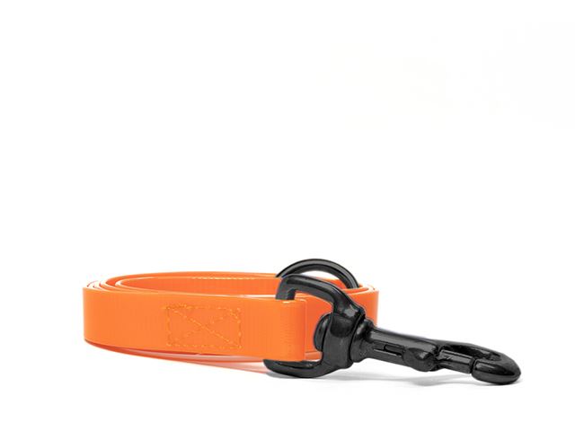 Biothane_leash_sewn_16-19mm_with_handgrip_black_snap_hook_gold_orange_big_web