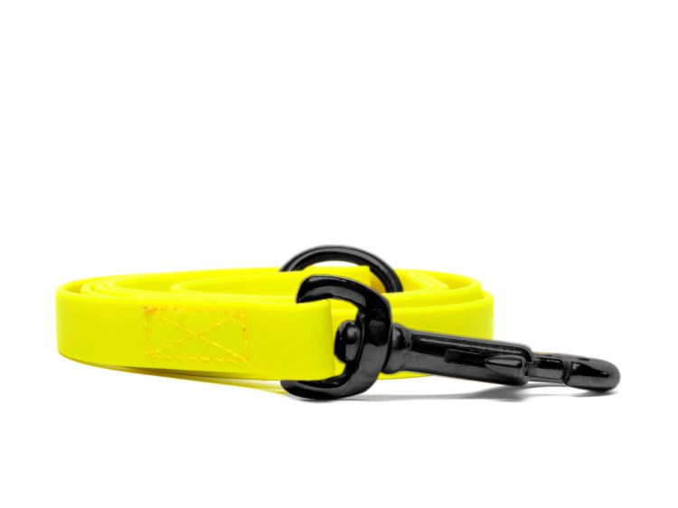 Biothane_leash_16_19mm_sewn_neon_yellow_black_snap_hook_small_web