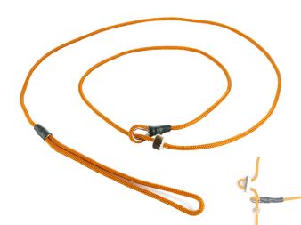 Mystique® Field trial Moxonleine 4mm 130cm orange mit Zugbegrenzung
