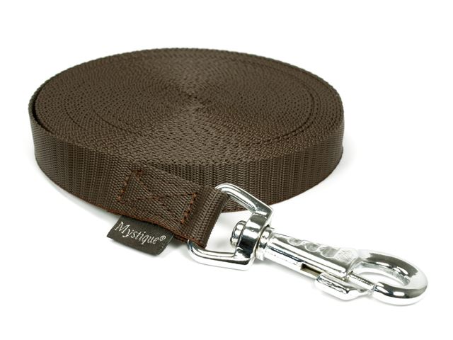 Nylon tracking leash robust 20mm brown
