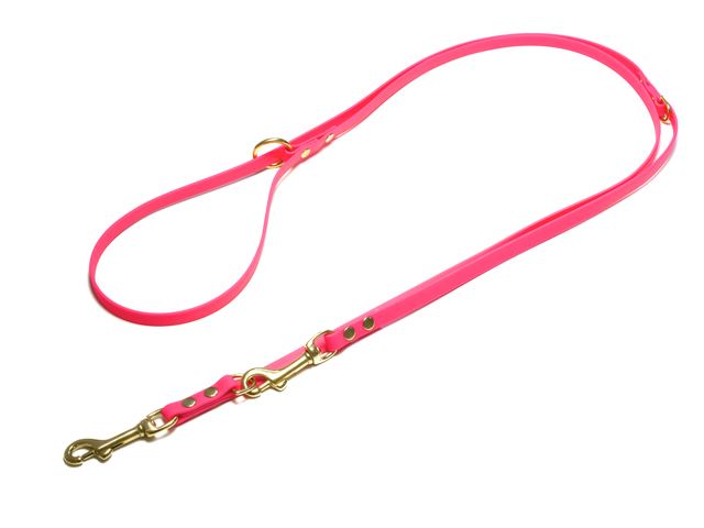 Biothane_adjustable_leash_solid_brass_13mm_neon_pink_small_web