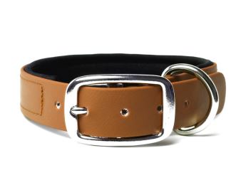 Biothane_collar_deluxe_neopren_light_brown_small_web