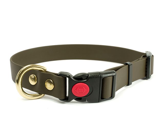 Biothane_collar_safety_click_solid_brass_khaki_small_web