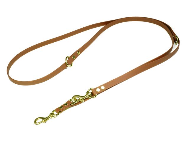 Biothane_adjustable_leash_solid_brass_light_brown_small_web