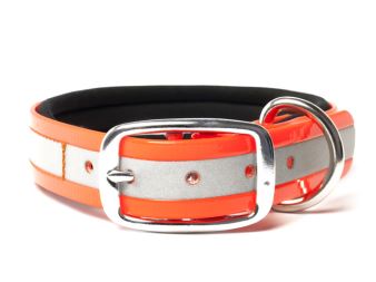 Biothane_collar_deluxe_neopren_gold_reflective_orange_small_web