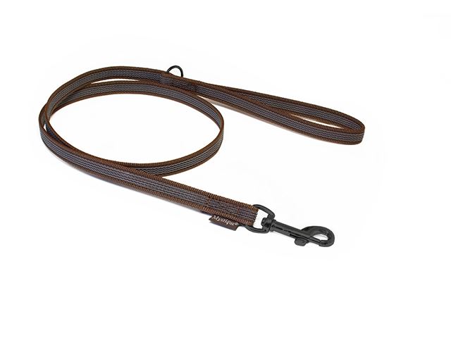 Rubbered_leash_12_15mm_black_snap_hook_with_HG_brown_big_web