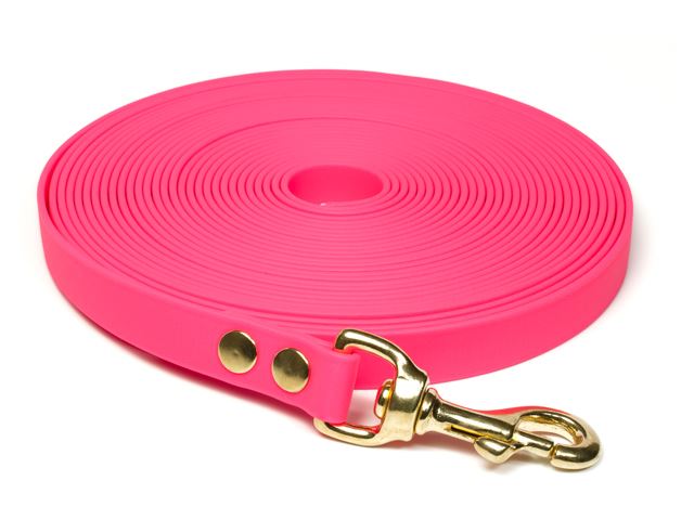 Pohoda_Biothane_tracking_leash_19mm_solid_brass_neon_pink_small_web - kópia