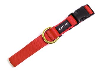 Nylon collar profi 25mm solid brass red detail (1)