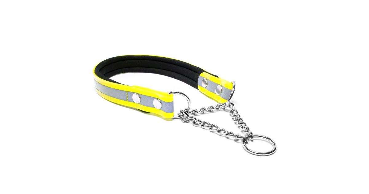 Biothane Reflex-Halsband Für Hunde | Verstellbar 30-36 Cm | Orange Mit Neopren