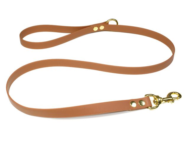 Biothane_leash_with_HG_19mm_solid_brass_light_brown_small_web