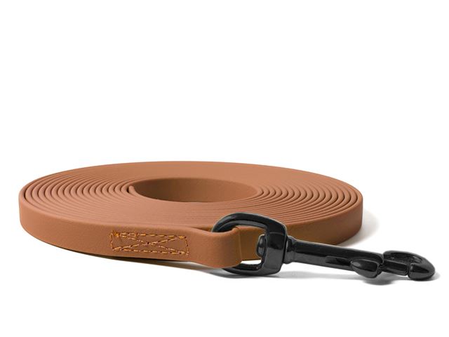 Biothane_tracking_leash_black_snap_hook_9_16mm_sewn_light_brown_small_web