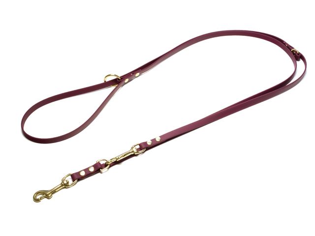 Biothane_adjustable_leash_solid_brass_13mm_winered_small_web