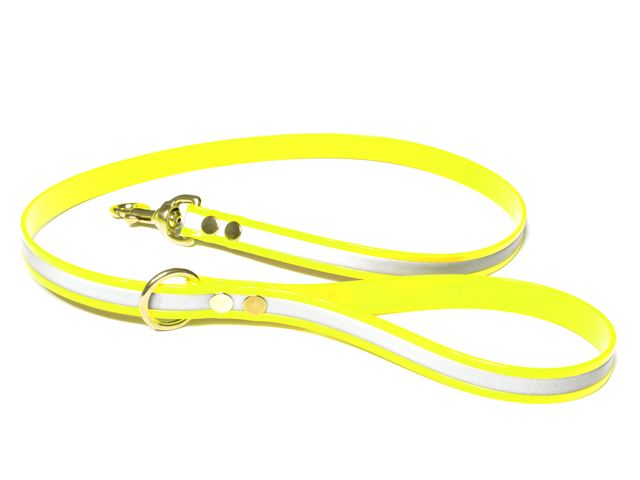 Biothane_leash_reflective_yellow_brass_snap_hook_small_web