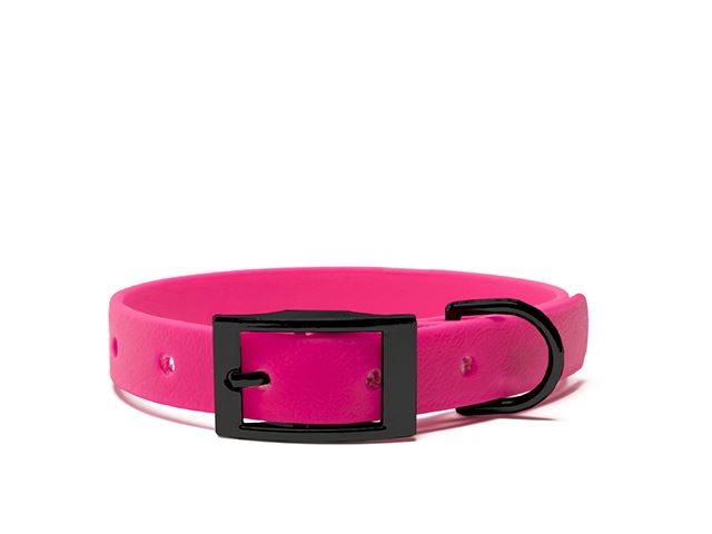 Biothane_collar_25mm_black_deluxe_neon_pink_big_web