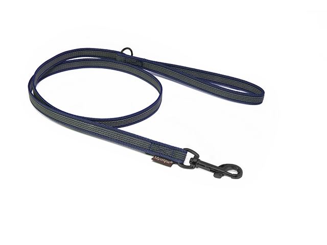 Rubbered_leash_12_15mm_black_snap_hook_with_HG_royal_blue_big_web