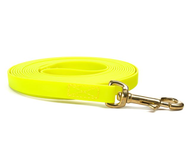 Biothane_tracking_leash_sewn_neon_yellow_brass_snap_hook_small_web