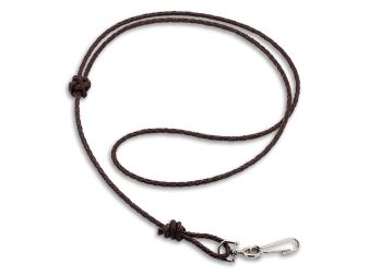 Leather braided lanyard