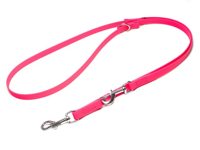 Biothane_adjustable_leash_sewn_neon_pink_snap_hook_small_web