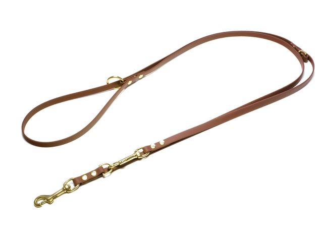 Biothane_adjustable_leash_solid_brass_13mm_light_brown_small_web